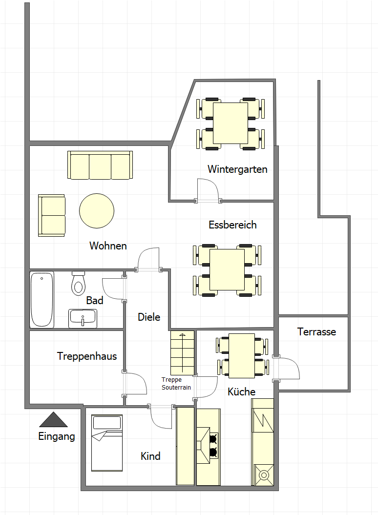Grundriss EG Zweifamilienhaus Oberhausen